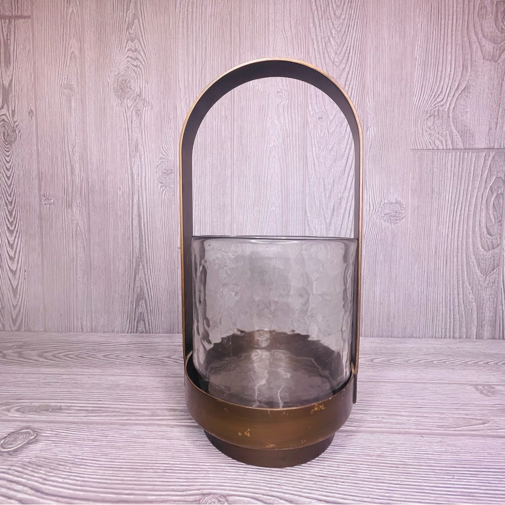 Heavy metal lantern decoration garden decor glass insert planter candel holder